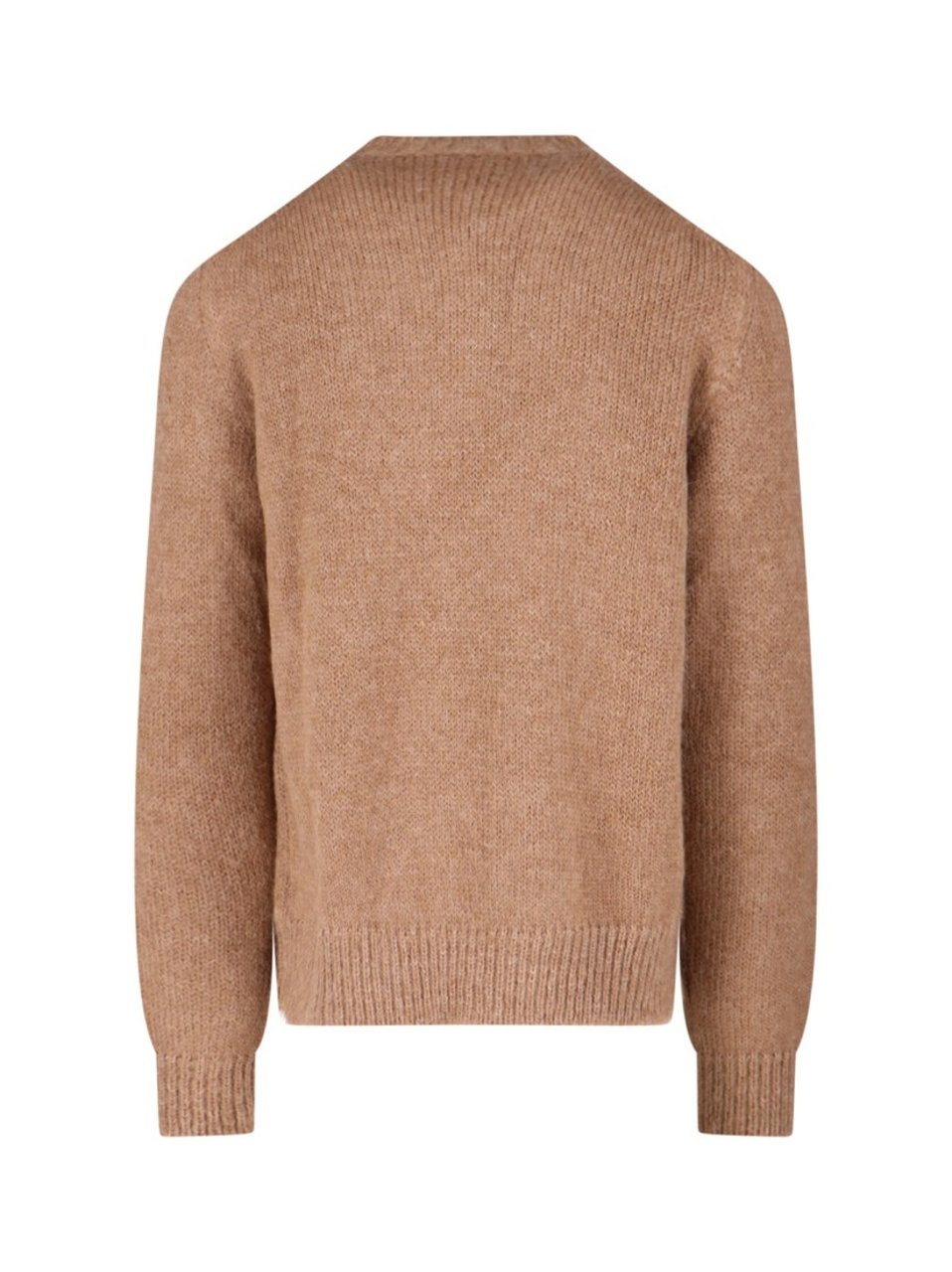 Jil Sander Brown Alpaca-Wool Blend Crewneck Sweater With Ribbed Cuffs Bruin