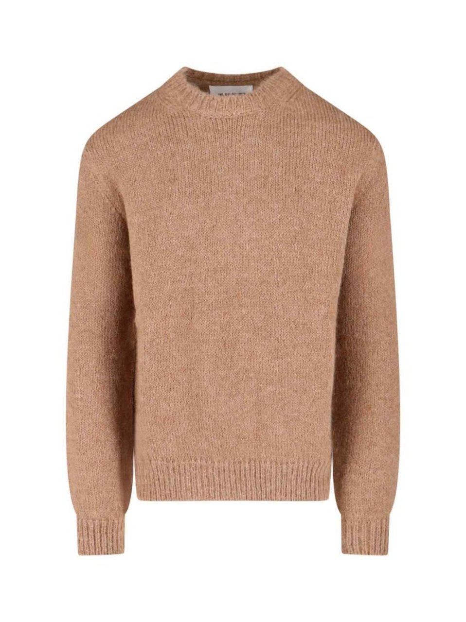 Jil Sander Brown Alpaca-Wool Blend Crewneck Sweater With Ribbed Cuffs Bruin