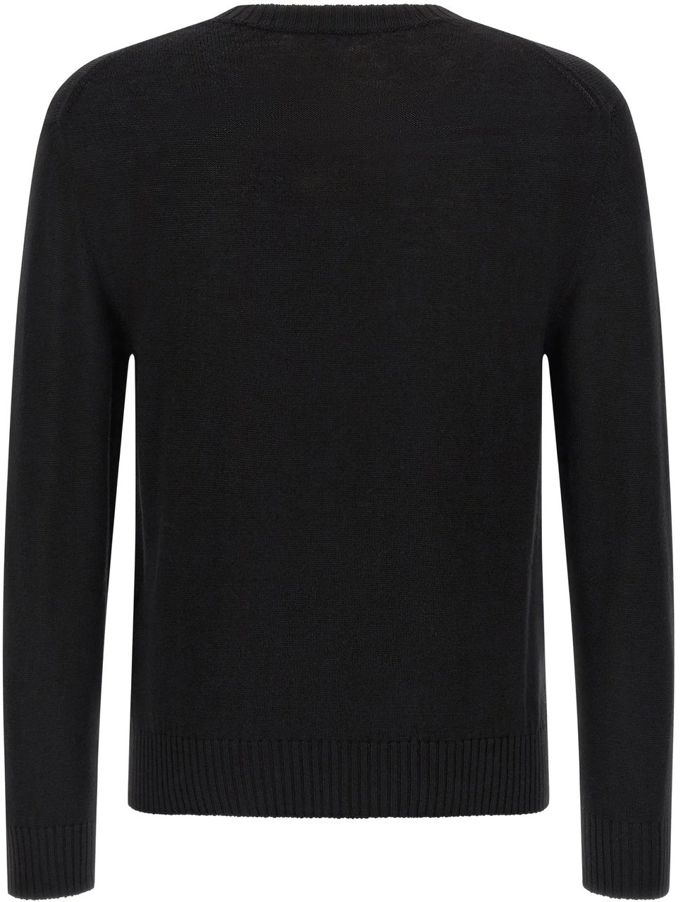 Jil Sander Black Fine Knit Merino Sweater Zwart