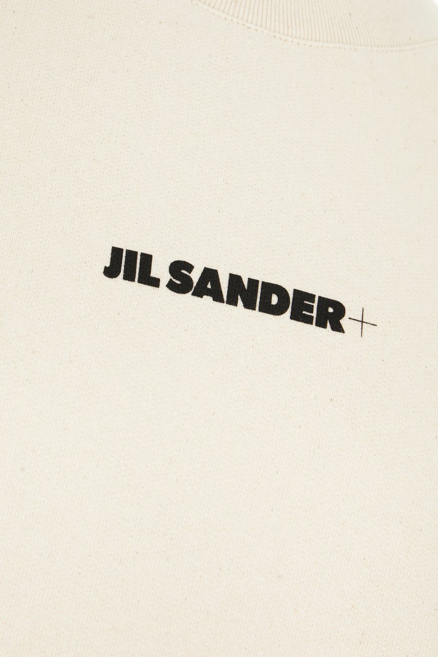 Jil Sander Jil Sander Sand cotton oversize sweatshirt Neutraal