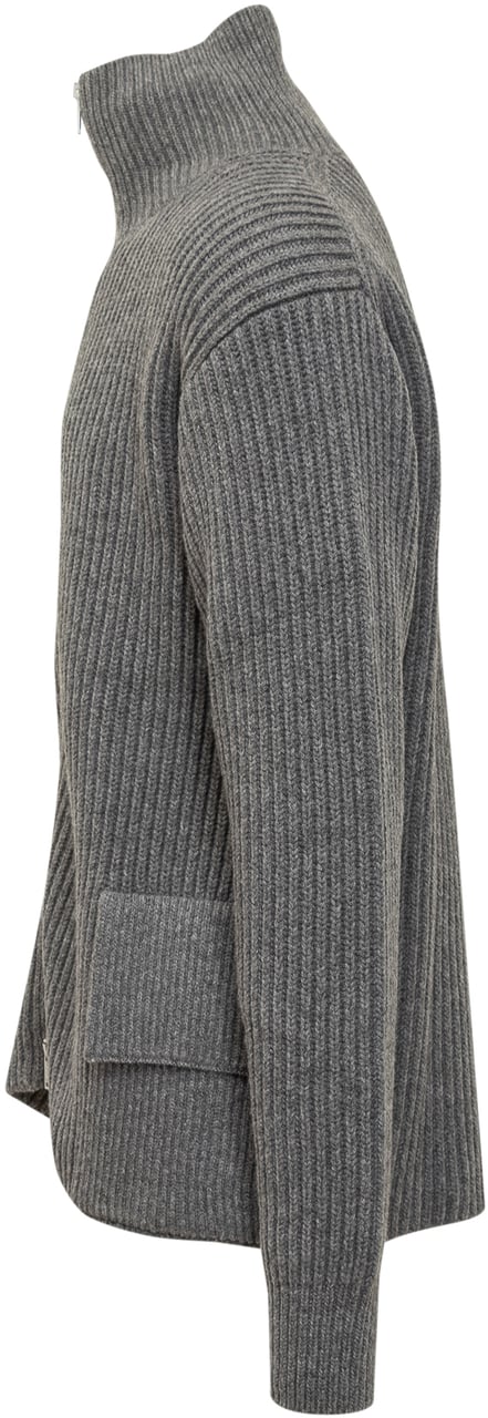Jil Sander Cardigan con Zip Grijs