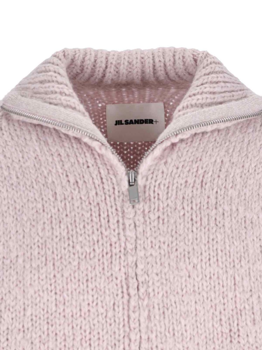 Jil Sander Zip Knit Sweater – Pink Roze