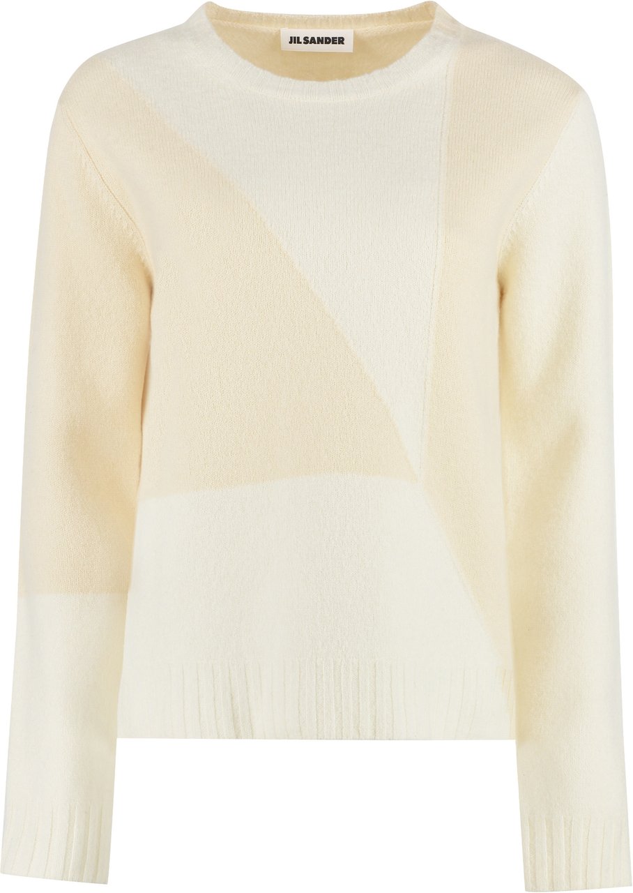 Jil Sander Crew-neck wool sweater Wit