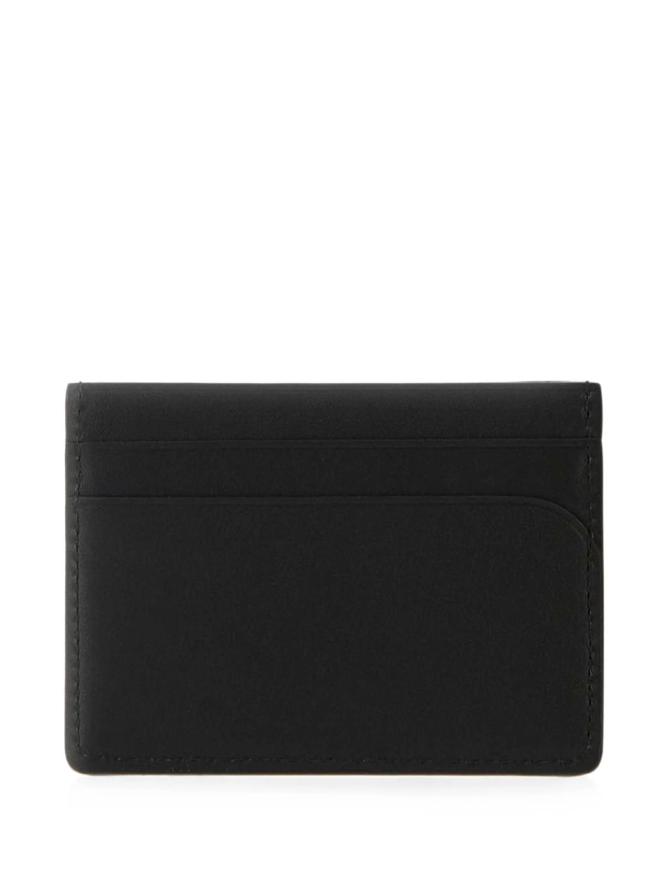 Jil Sander Black Leather Compact Cardholder Wallet Zwart