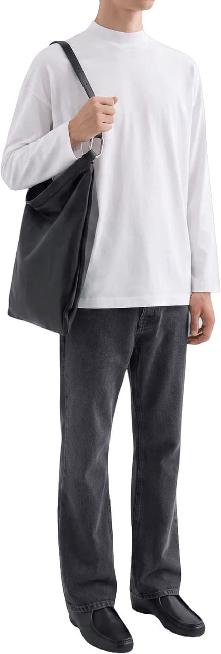 Jil Sander MOCK NECK LONG SLEEVE T-SHIRT Wit