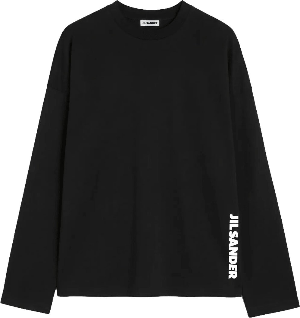 Jil Sander LOGO PRINT LONG SLEEVE T-SHIRT Zwart