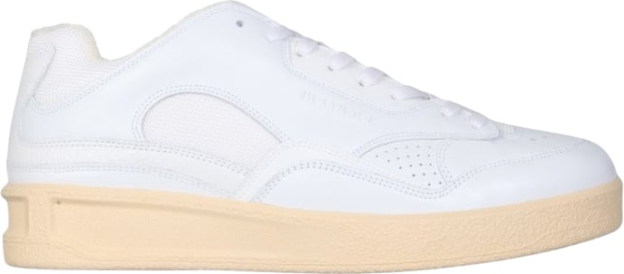 Jil Sander Low Leather Sneakers Wit