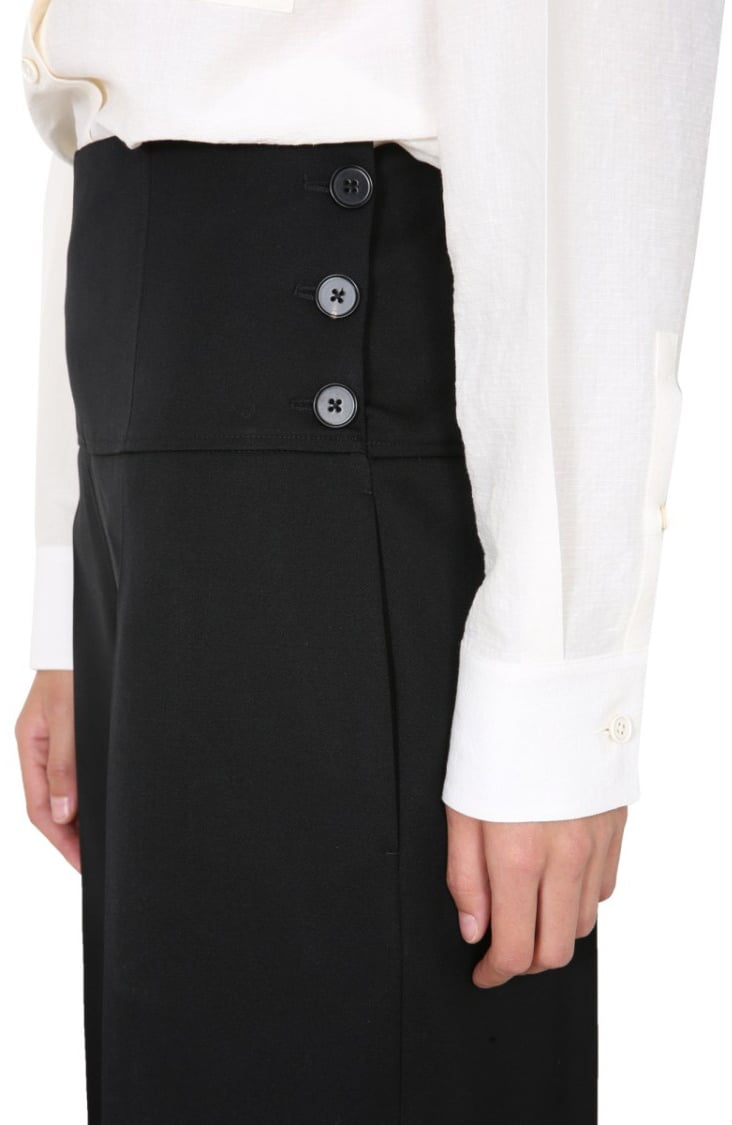 Jil Sander Wide-Leg Tailored Trousers Zwart