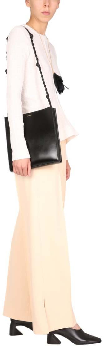 Jil Sander Wide-Leg Wool Trousers With Elasticized Waistband Neutraal