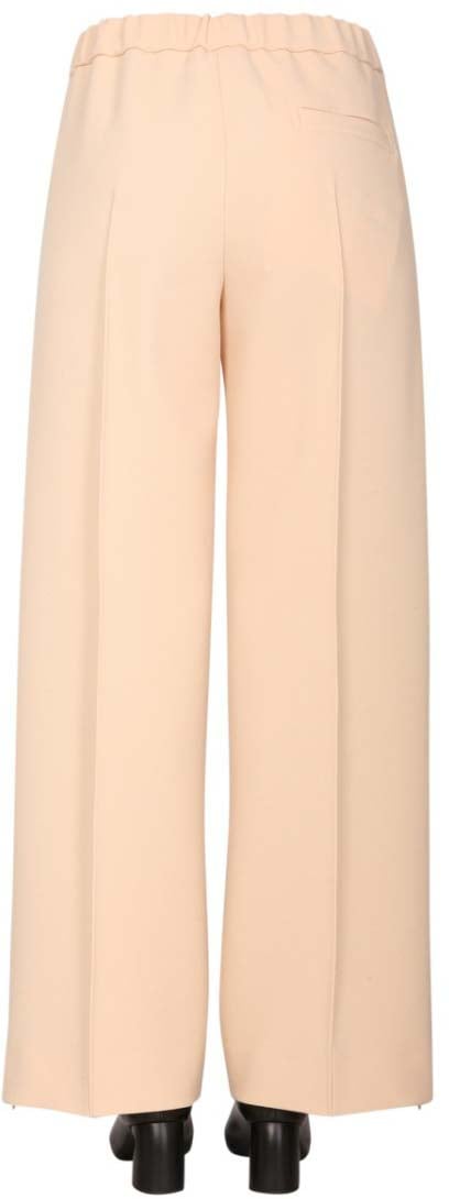 Jil Sander Wide-Leg Wool Trousers With Elasticized Waistband Neutraal