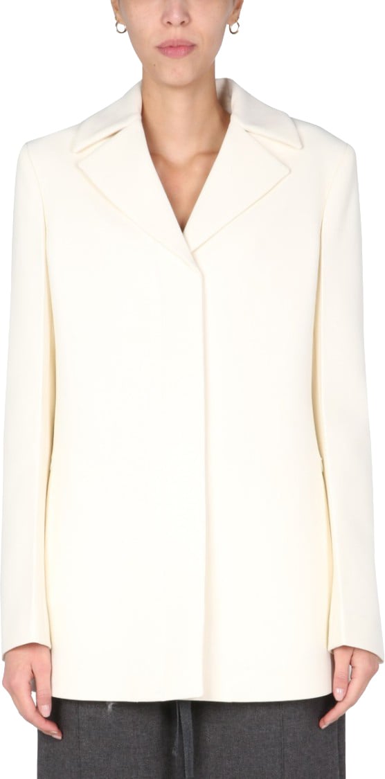 Jil Sander Inverted Lapel Tailored Blazer Wit