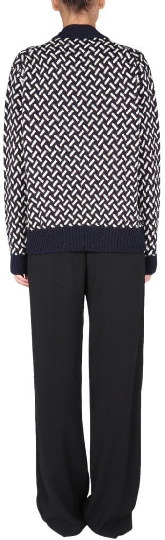 Jil Sander Bold Jacquard Knit Sweater Zwart