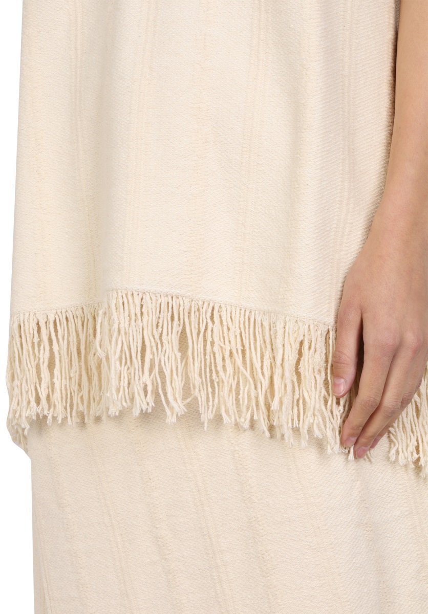 Jil Sander V-Neck Cotton Linen Top Neutraal