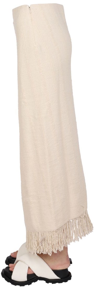 Jil Sander Cotton Linen Wrap Skirt Neutraal