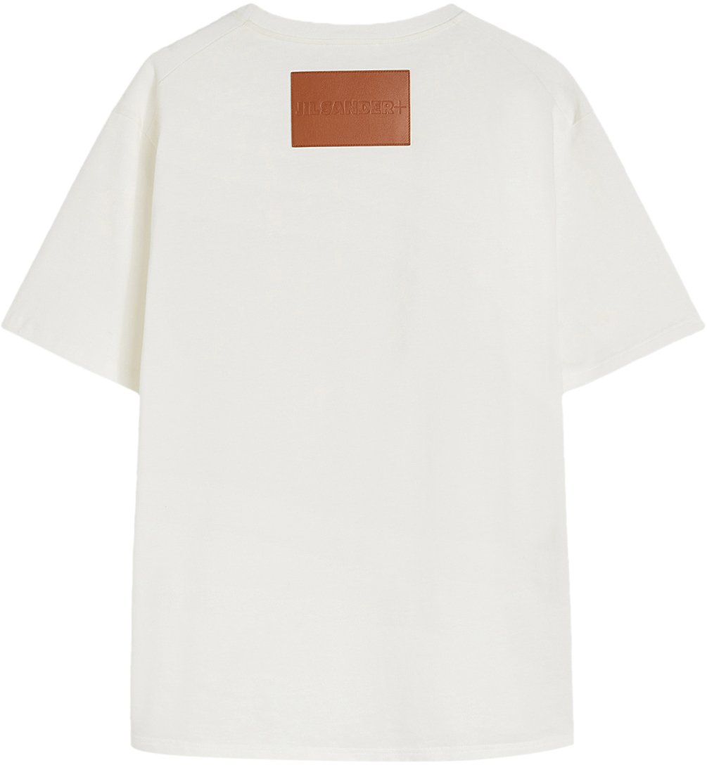 Jil Sander LEATHER LOGO PATCH T-SHIRT WHITE Wit