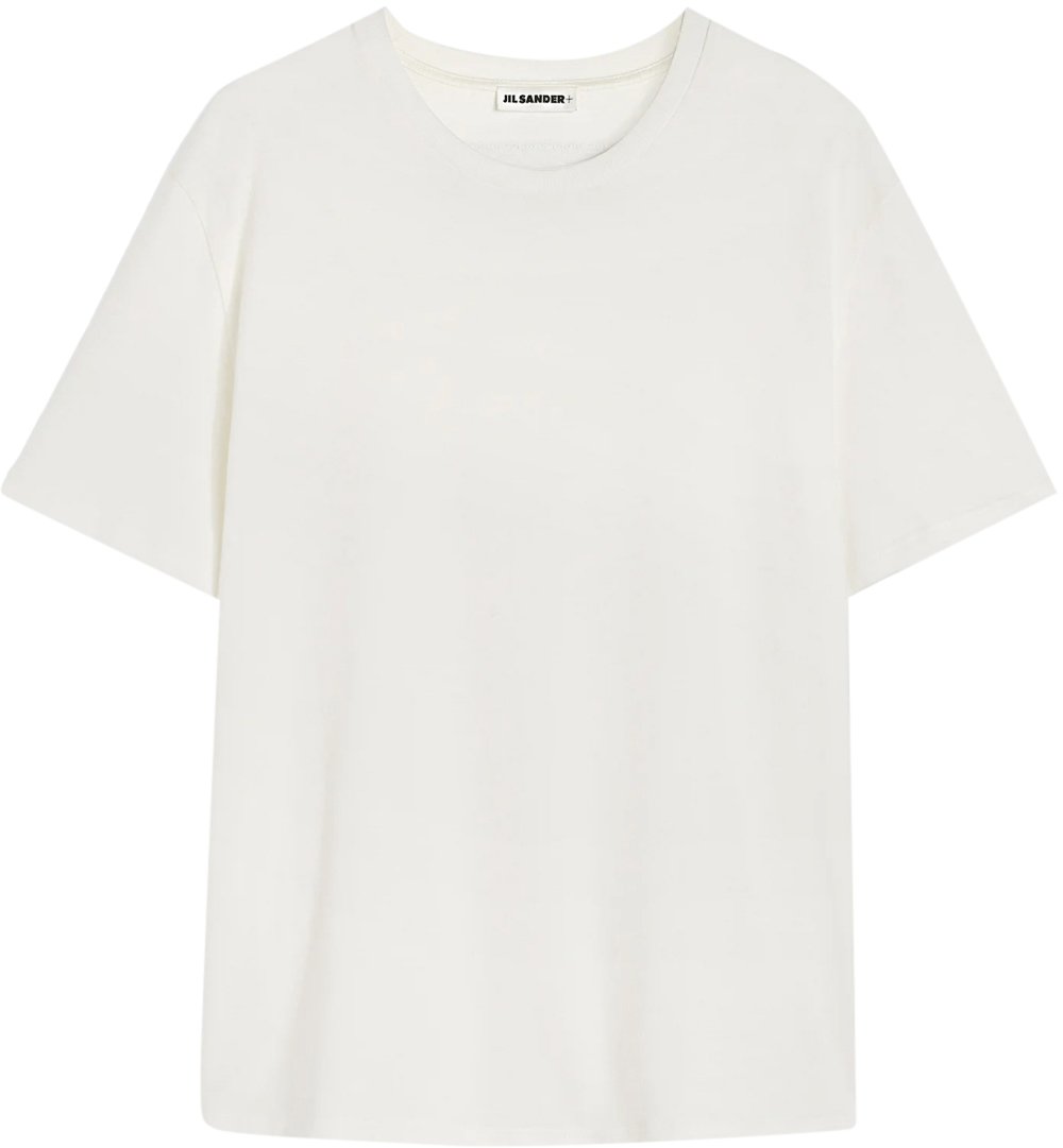 Jil Sander LEATHER LOGO PATCH T-SHIRT WHITE Wit