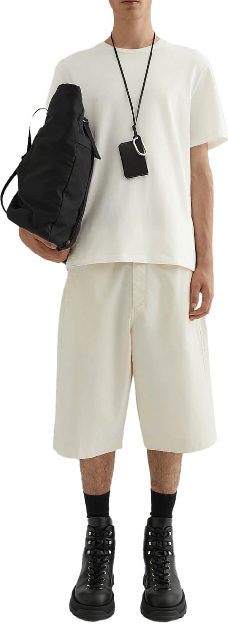 Jil Sander LEATHER LOGO PATCH T-SHIRT WHITE Wit