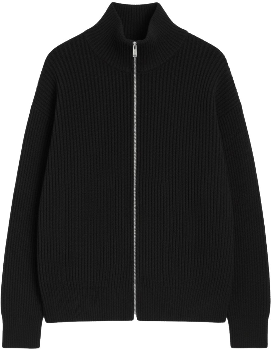 Jil Sander VEST MET RITS Zwart