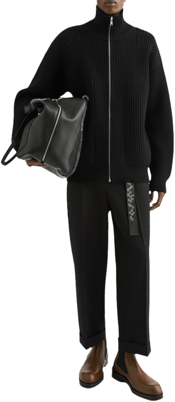 Jil Sander ZIP UP CARDIGAN Zwart