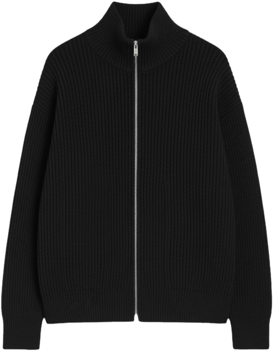 Jil Sander ZIP UP CARDIGAN Zwart