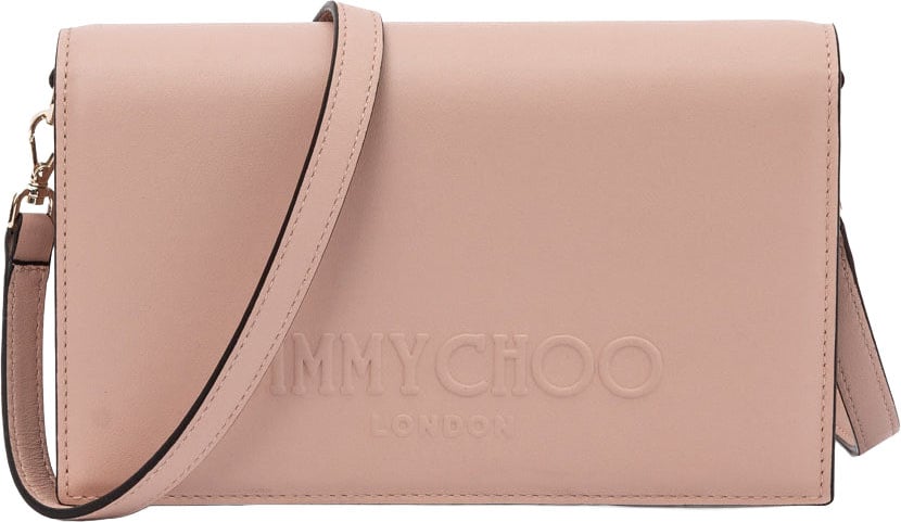 Jimmy Choo Jimmy Choo Podwer Pink Avenue Leather Shoulder Strap Bag Roze