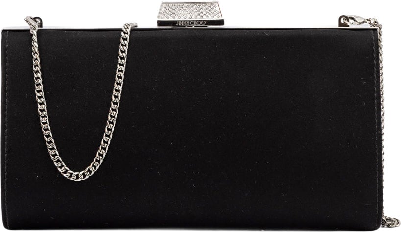 Jimmy Choo Black Satin Crossbody Bag Zwart