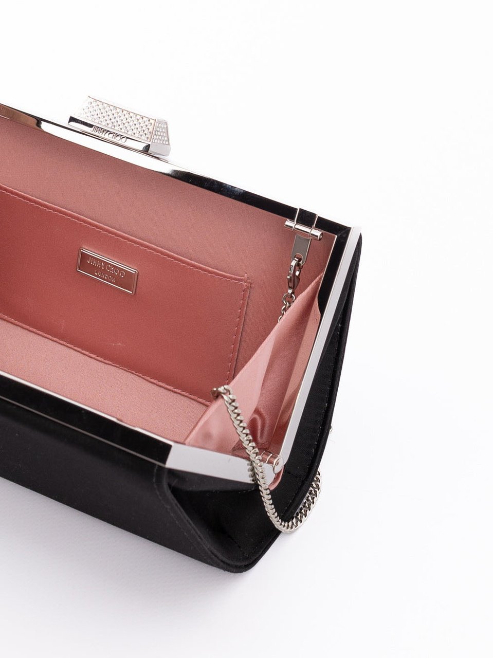 Jimmy Choo Black Satin Crossbody Bag Zwart