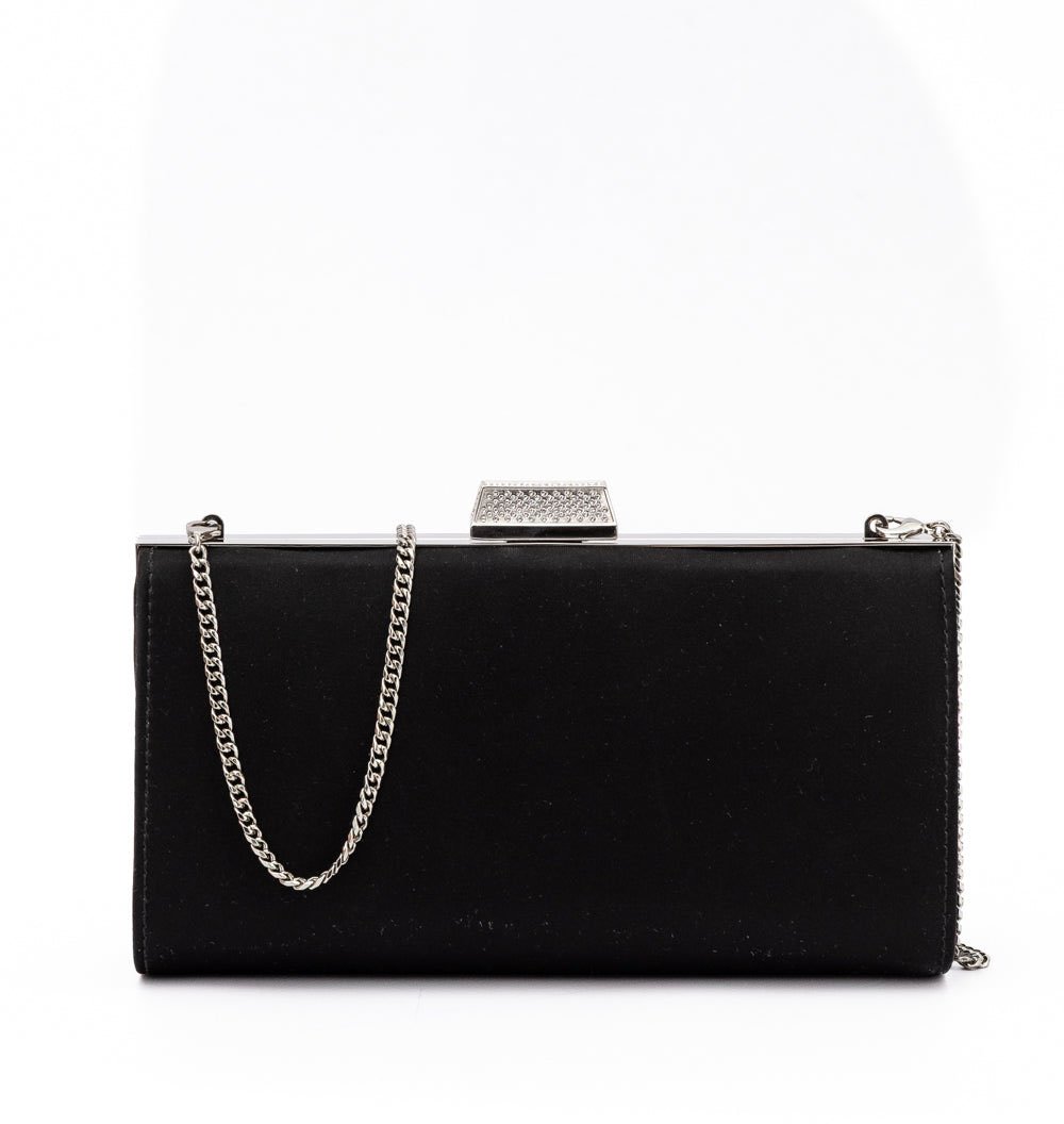 Jimmy Choo Black Satin Crossbody Bag Zwart