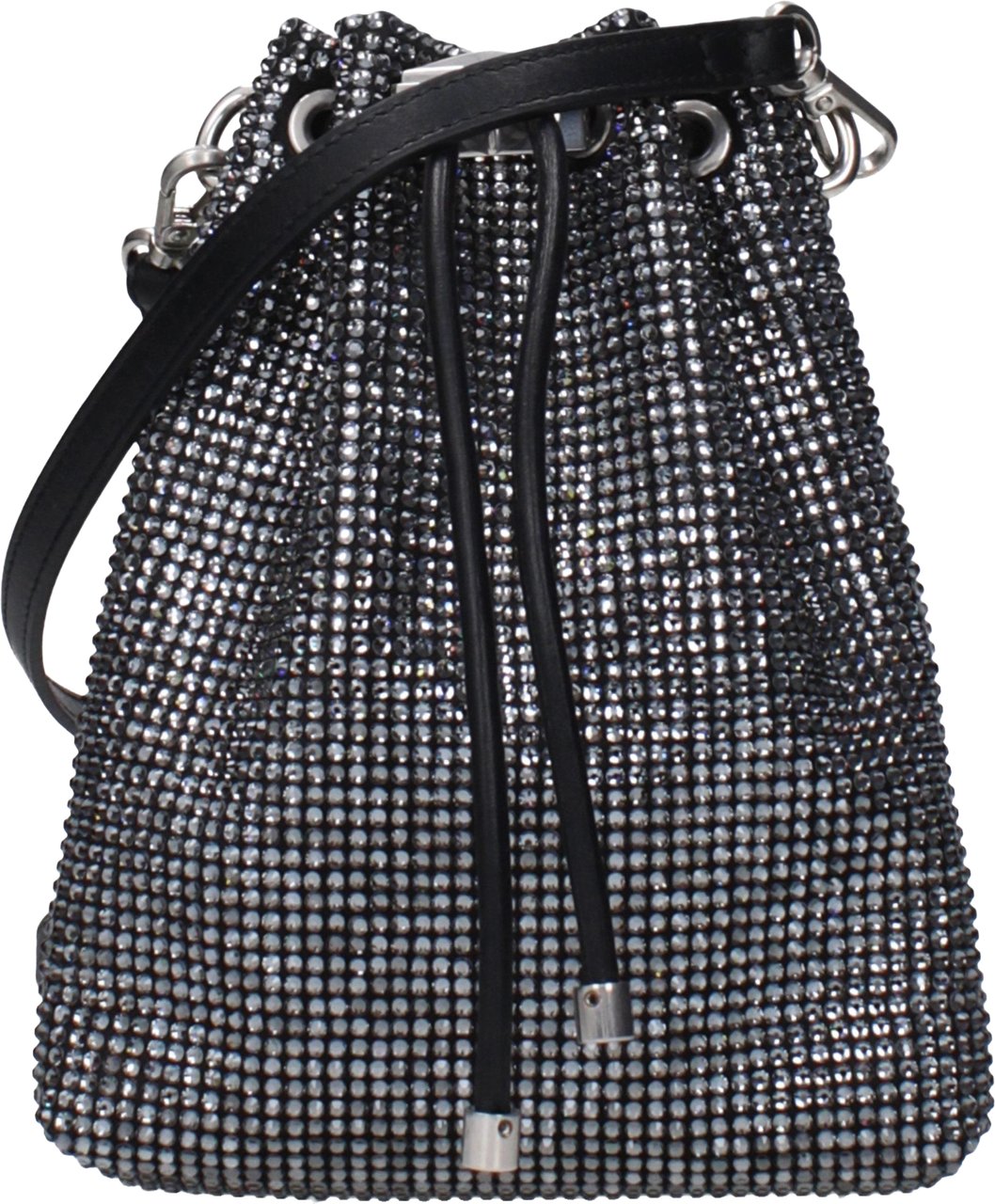 Jimmy Choo Black Satin Crossbody Bag Zwart