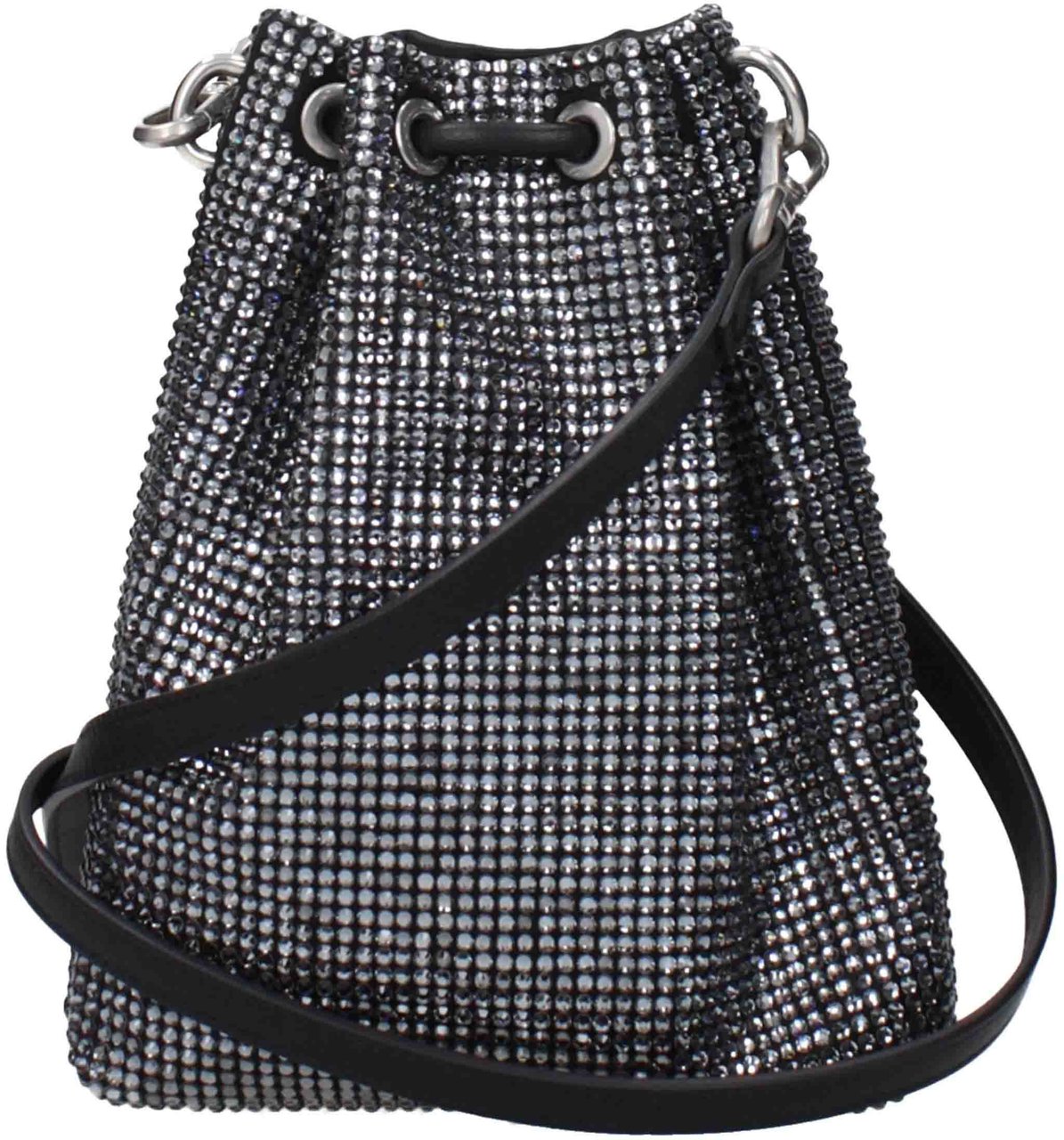 Jimmy Choo Black Satin Crossbody Bag Zwart