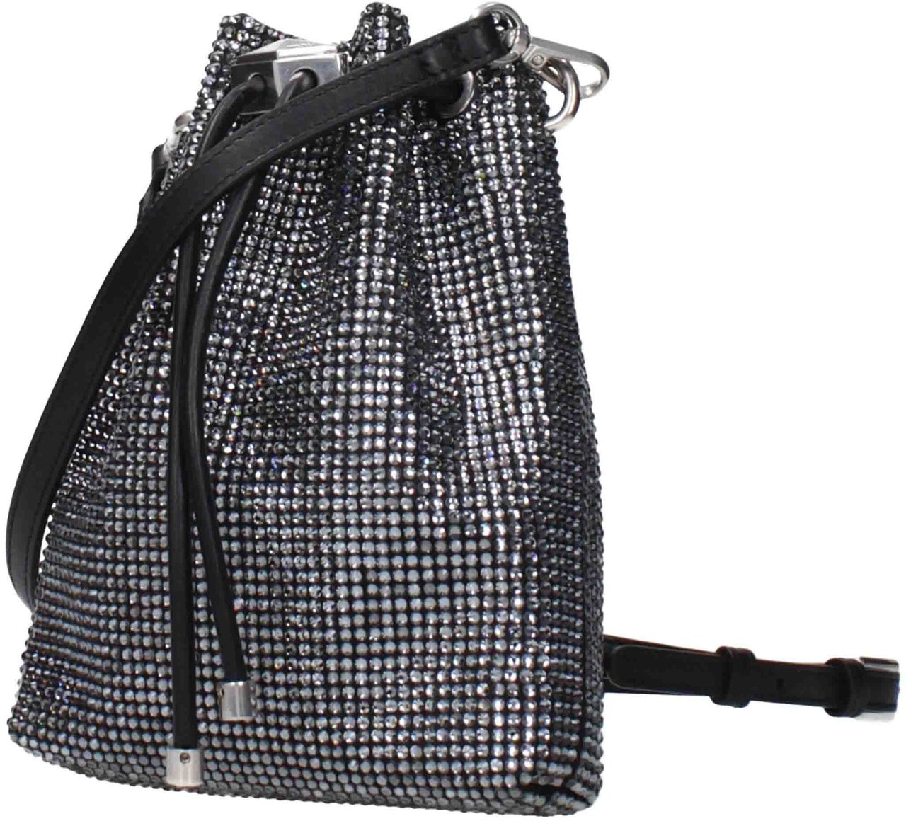 Jimmy Choo Black Satin Crossbody Bag Zwart