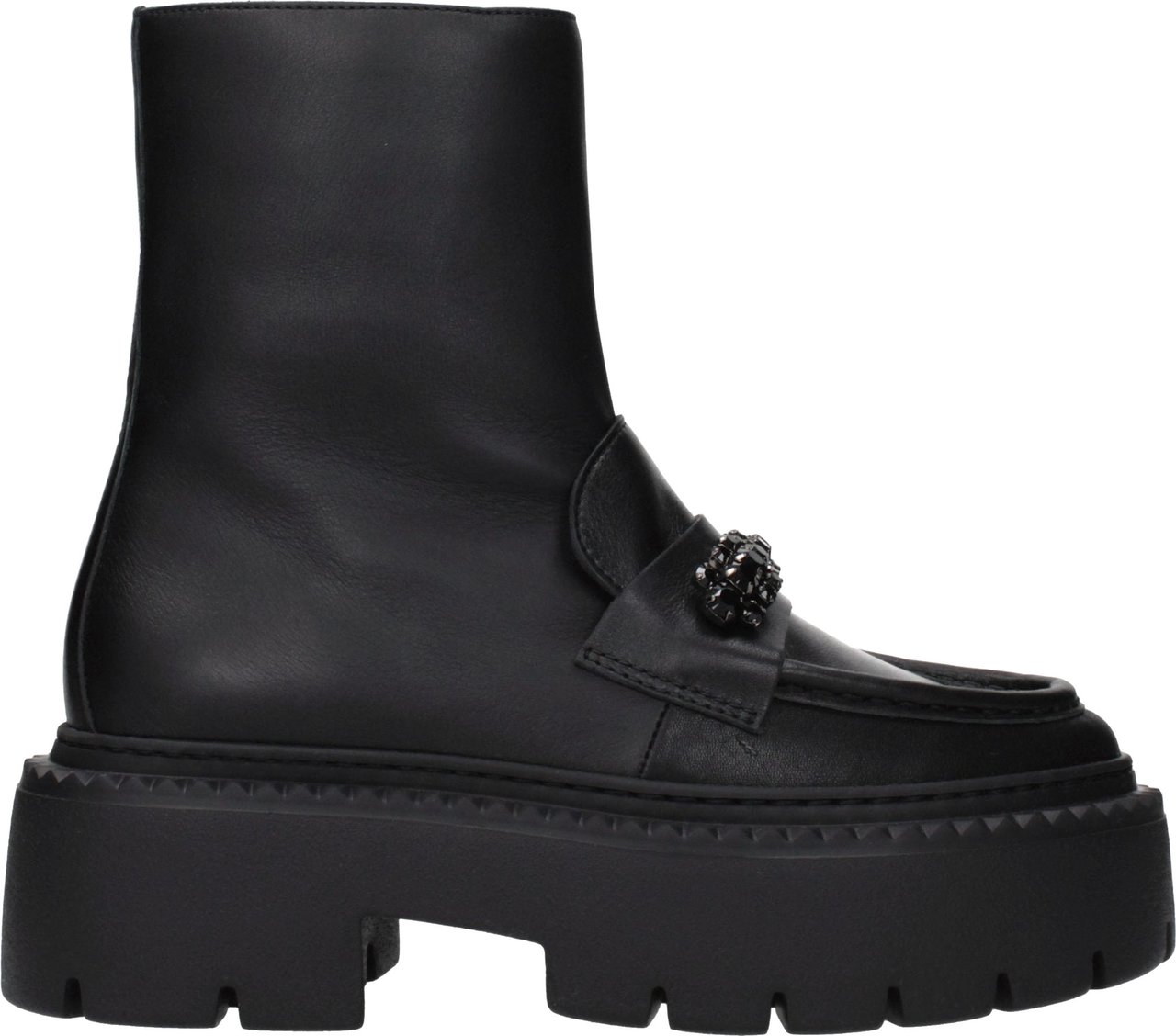 Jimmy Choo Black Leather Ankle Boots Zwart