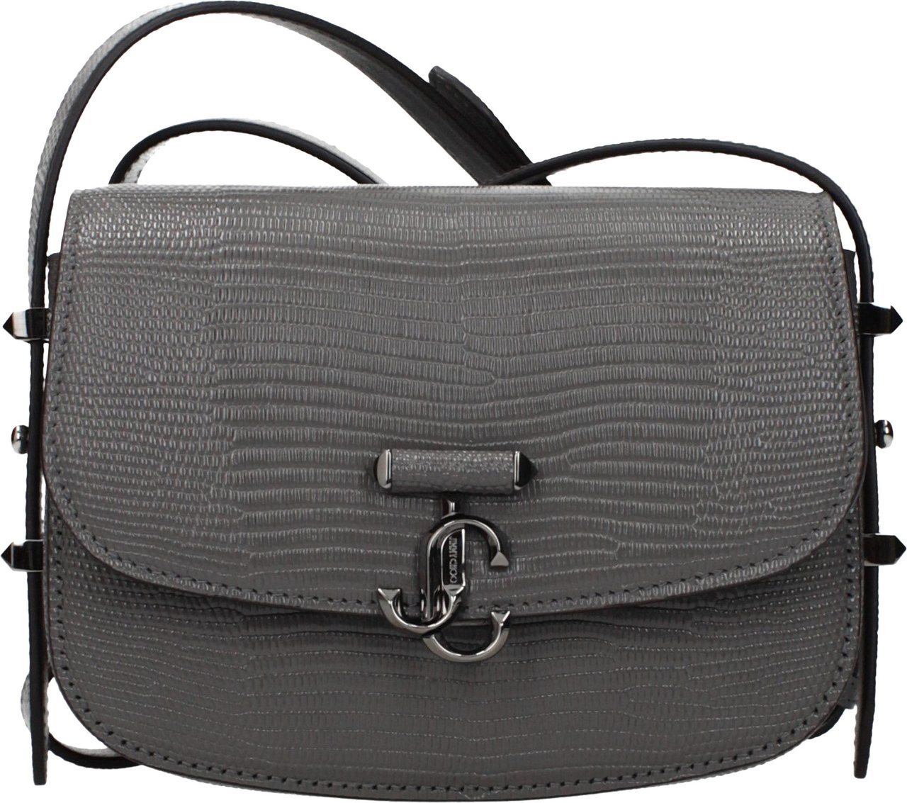 Jimmy Choo Gray Leather Shoulder Bag Grijs