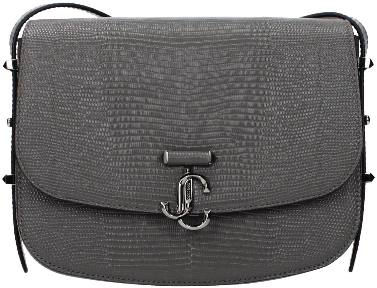 Jimmy Choo Gray Leather Crossbody Bag Grijs