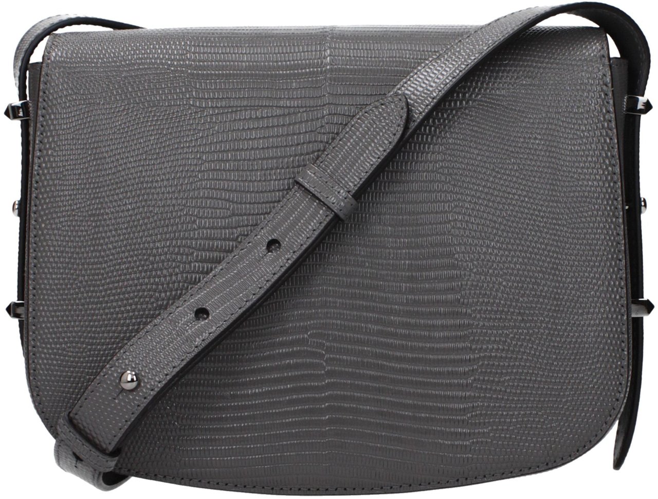 Jimmy Choo Gray Leather Crossbody Bag Grijs