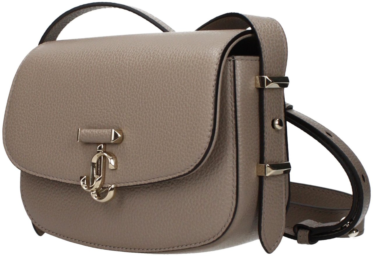 Jimmy Choo Gray Leather Crossbody Bag Grijs