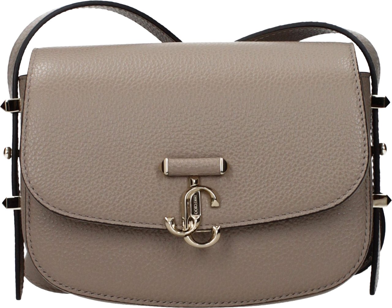 Jimmy Choo Gray Leather Crossbody Bag Grijs