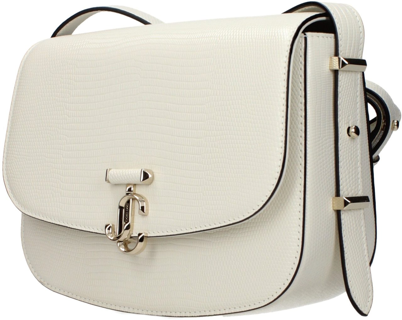 Jimmy Choo White Leather Crossbody Bag Wit