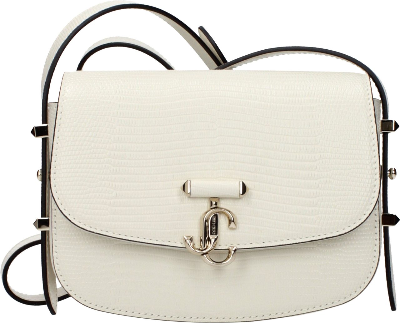 Jimmy Choo White Leather Shoulder Bag Wit