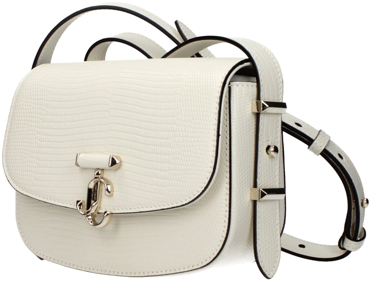 Jimmy Choo White Leather Shoulder Bag Wit