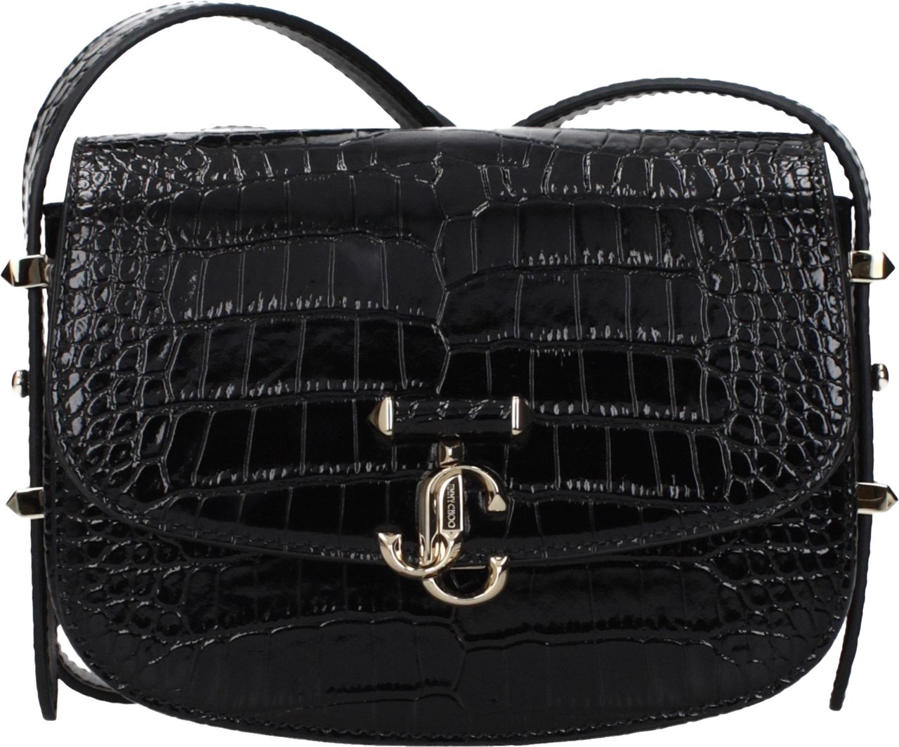 Jimmy Choo Black Leather Crossbody Bag Zwart
