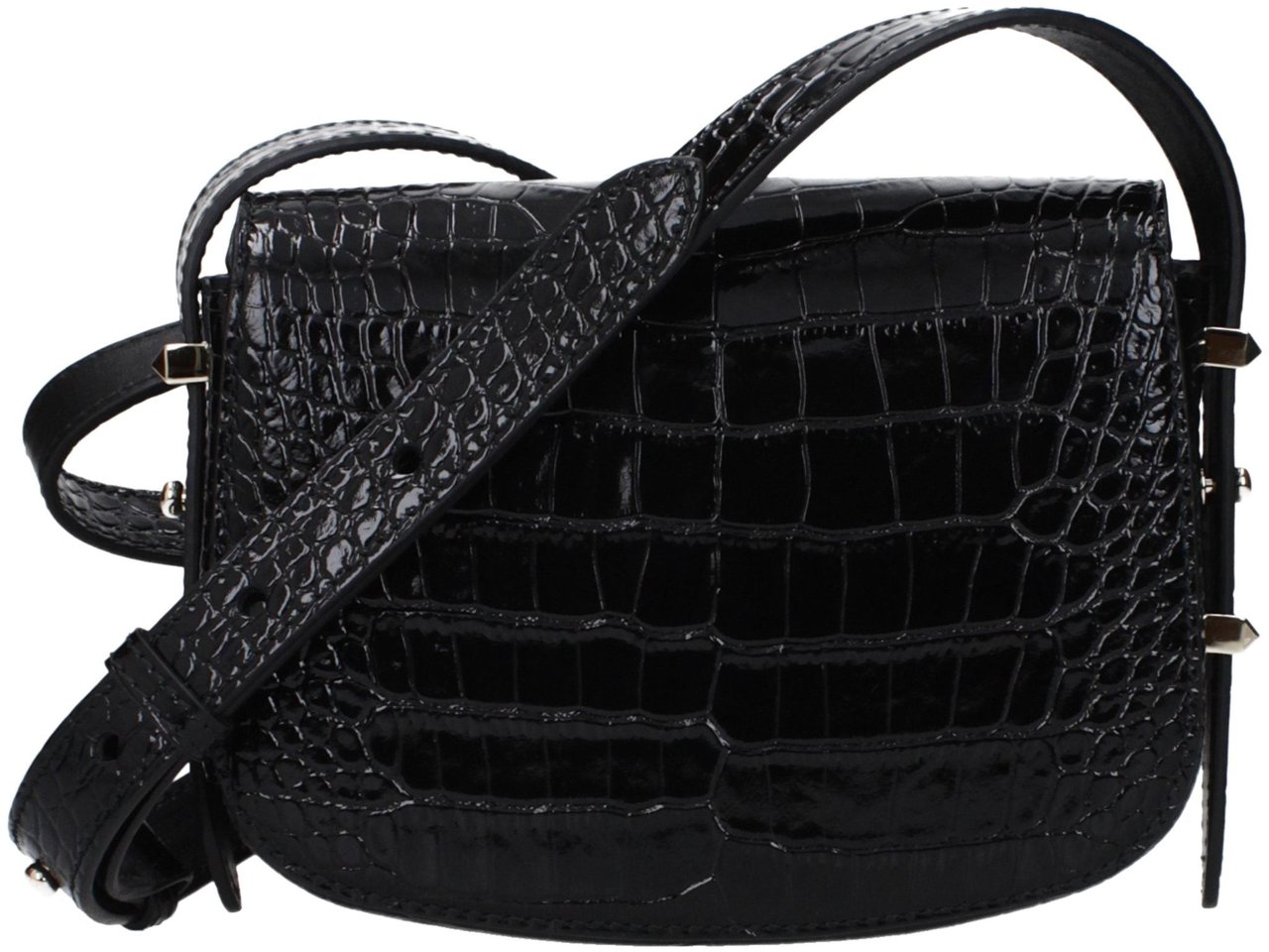 Jimmy Choo Black Leather Crossbody Bag Zwart