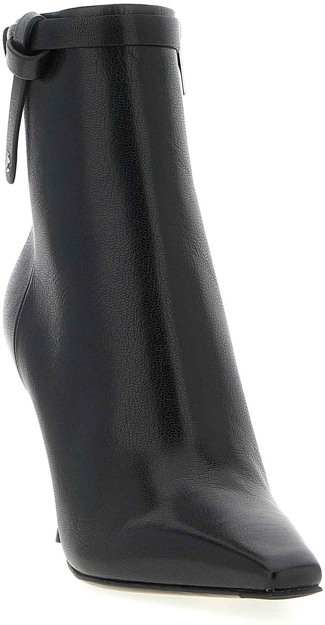 Jimmy Choo Black Leather Ankle Boots Zwart