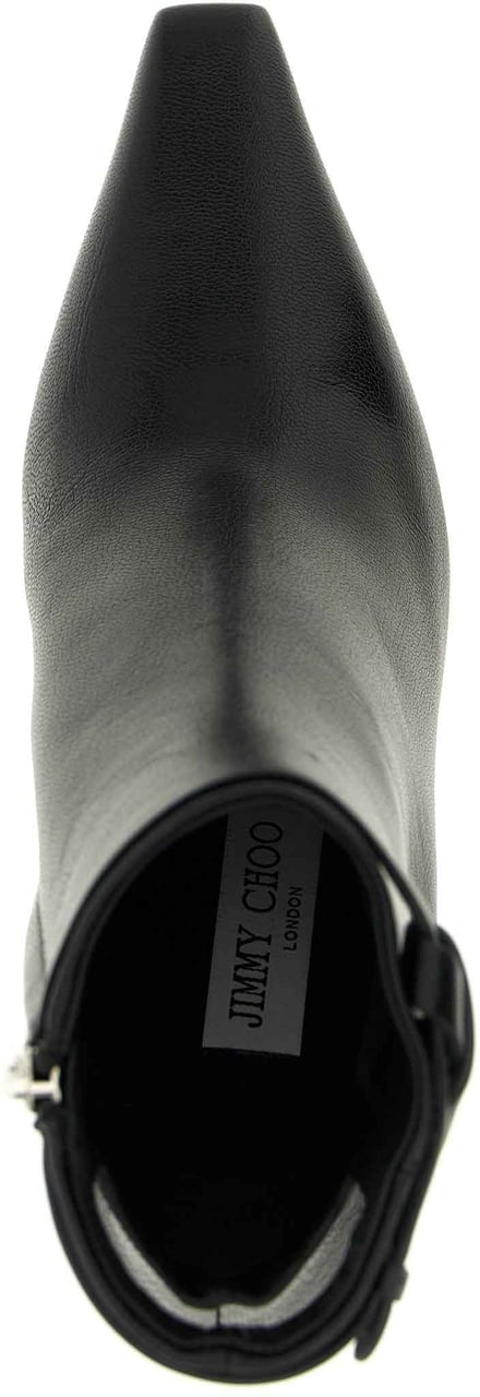 Jimmy Choo Black Leather Ankle Boots Zwart