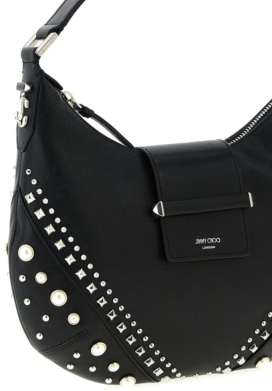 Jimmy Choo White Lamb Leather Shoulder Bag Wit