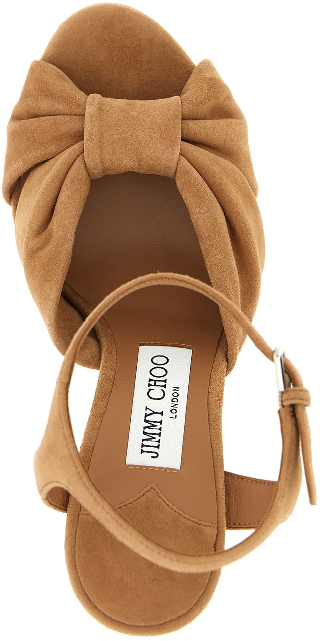 Jimmy Choo Brown Leather Stiletto Heel Sandals Bruin