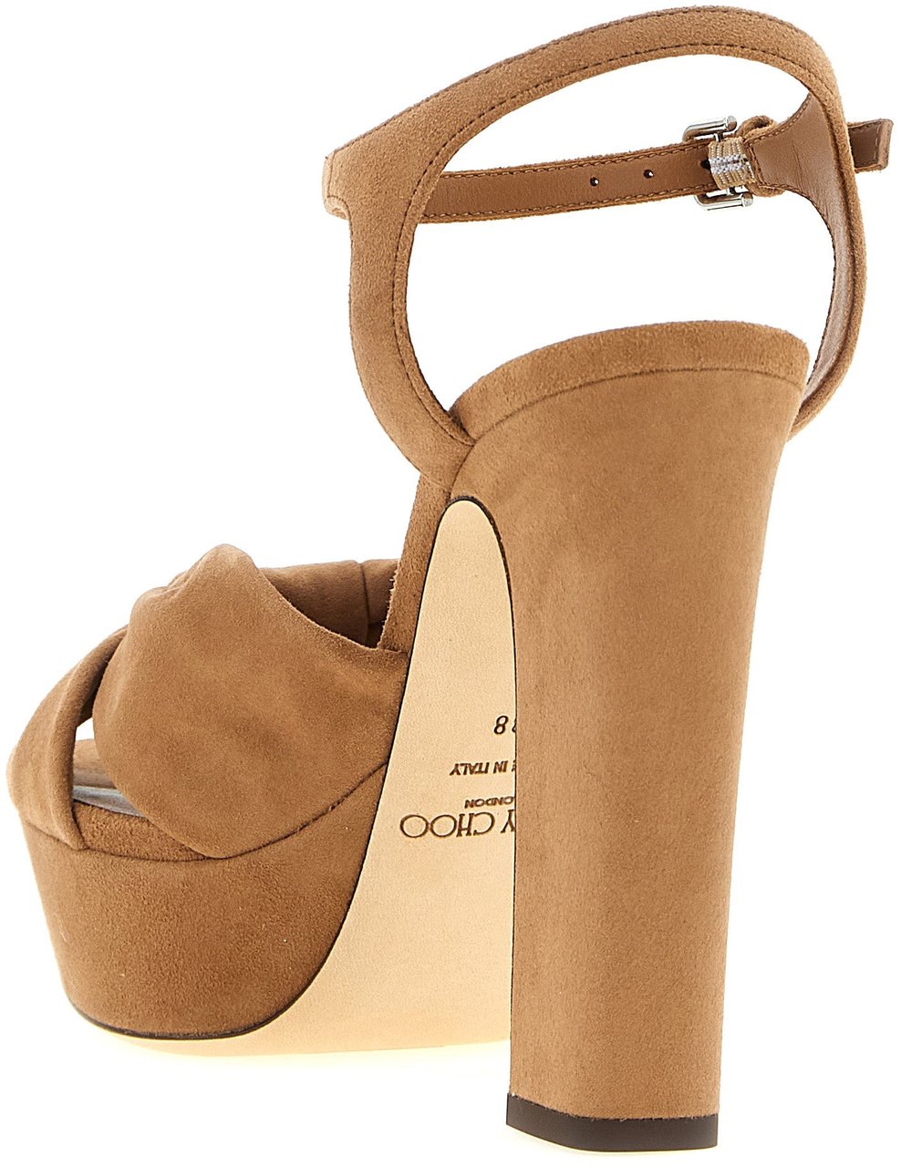 Jimmy Choo Brown Leather Stiletto Heel Sandals Bruin