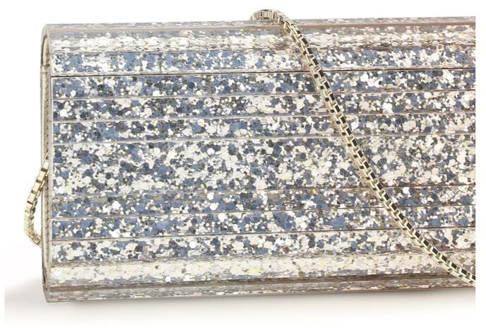 Jimmy Choo Gold Plexiglass Clutch Bag Goud