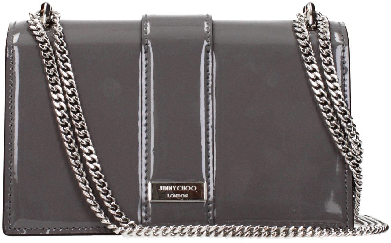 Jimmy Choo Gray Leather Shoulder Bag Grijs