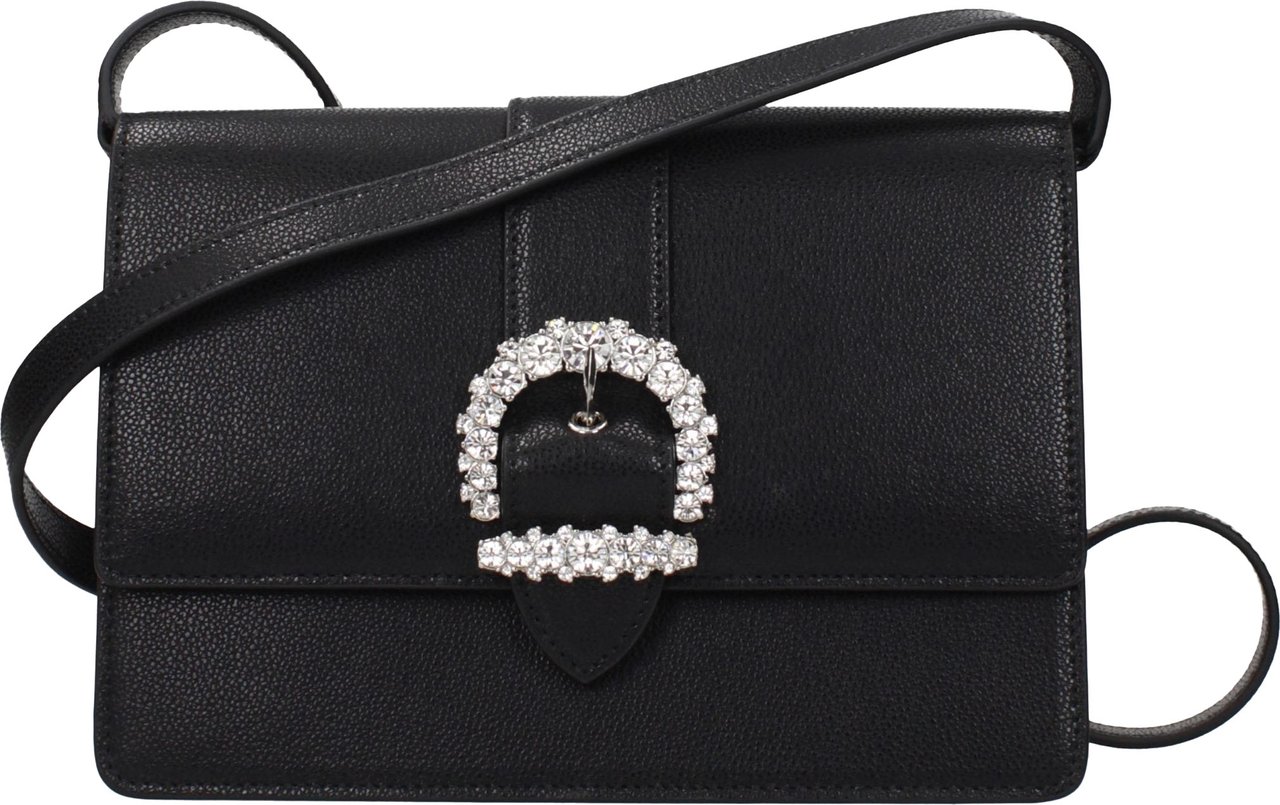 Jimmy Choo Black Leather Crossbody Bag Zwart